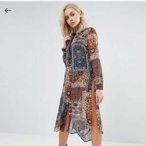 Print shirt dress